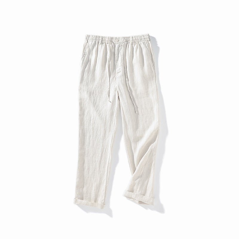 Pantaloni uomo in lino Old Money – vista 11