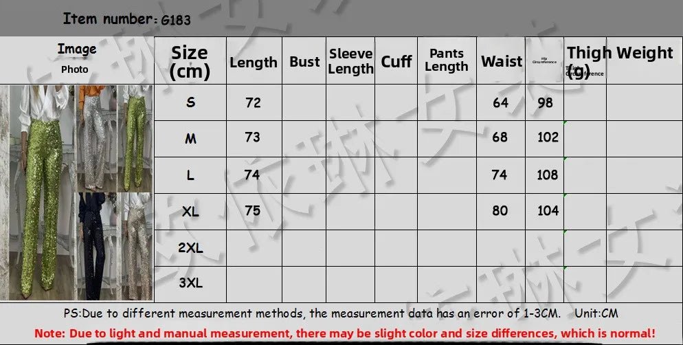 Pantaloni svasati con paillettes ini Slim Fit Casual Par Elastico Multicolor Pantaloni casual da donna primavera estate nuovo arrivo - StepByStepNow