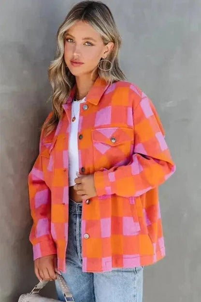 Patch Pocket Plaid Jacket - StepByStep