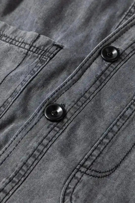 Patched Pocket Split Denim Jacket - StepByStep