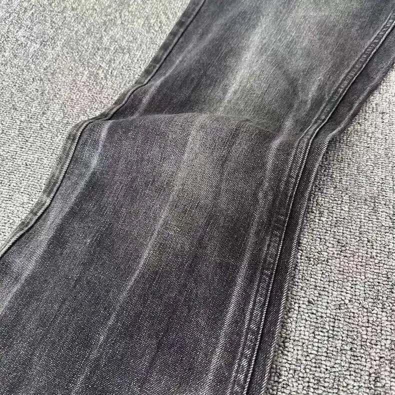 PFNW Distressed Niche Design Nero Grigio Micro Svasato Jeans da Uomo Allentato Tendenza Foro Dritto Fondo Casual Pantaloni in Denim 28W5868 - StepByStepNow