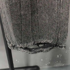 PFNW Distressed Niche Design Nero Grigio Micro Svasato Jeans da Uomo Allentato Tendenza Foro Dritto Fondo Casual Pantaloni in Denim 28W5868 - StepByStepNow