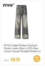 PFNW Distressed Niche Design Nero Grigio Micro Svasato Jeans da Uomo Allentato Tendenza Foro Dritto Fondo Casual Pantaloni in Denim 28W5868 - StepByStepNow