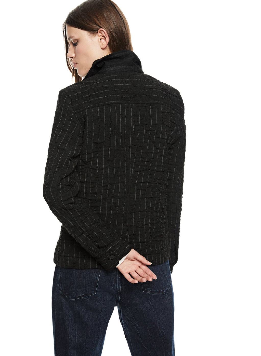 Pinstripe Crinkle Jacket - StepByStep