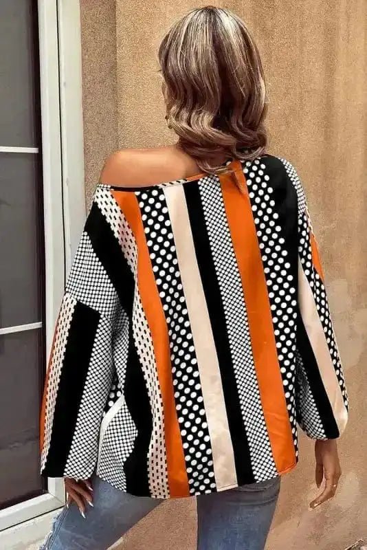 Polka Dot Blouse - Black & Orange - StepByStep