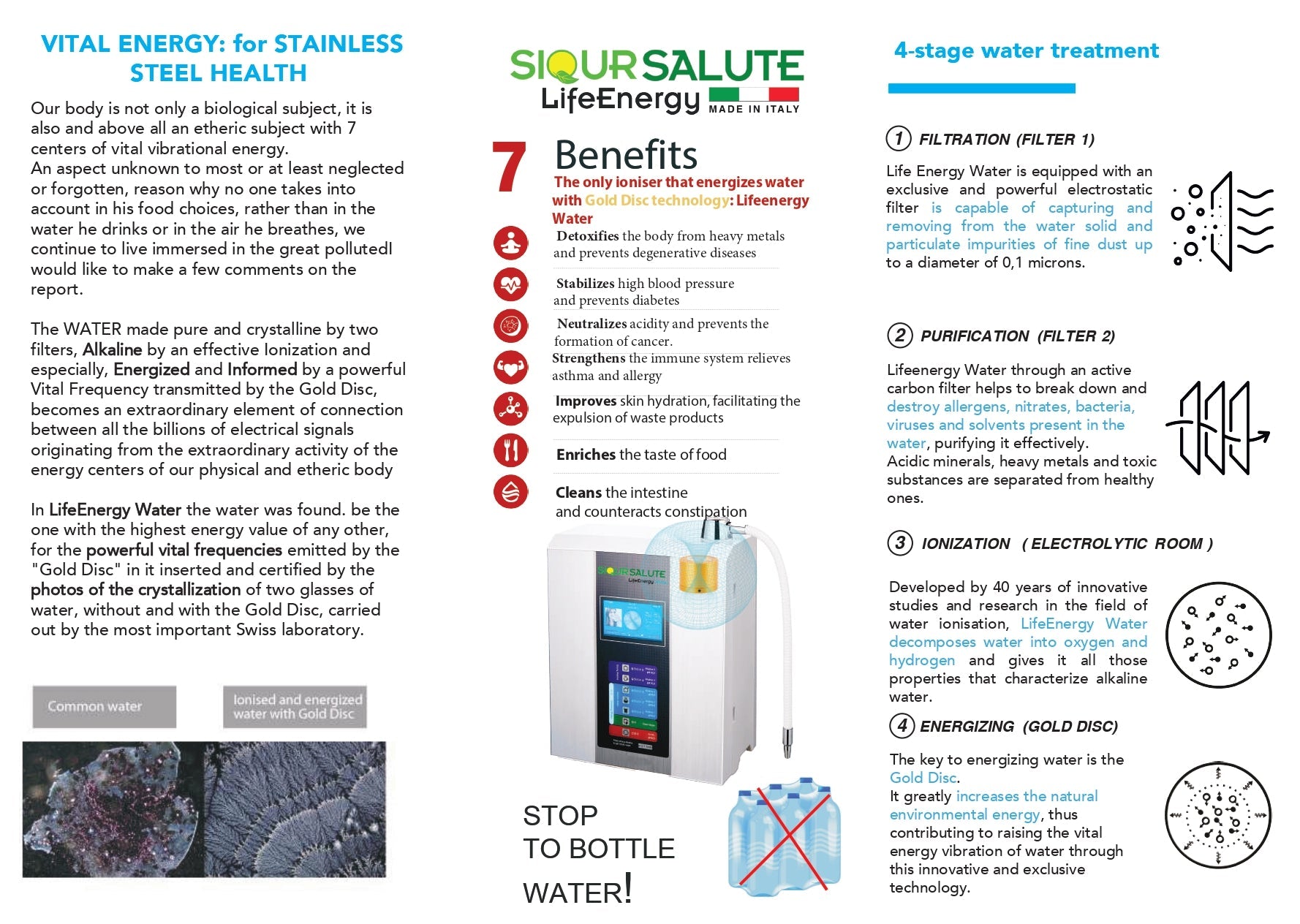 Purifier&Ionizer of water LifeEnergy WATER - StepByStep