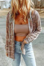 Purple Plaid Hooded Shacket – Cozy & Stylish - StepByStep