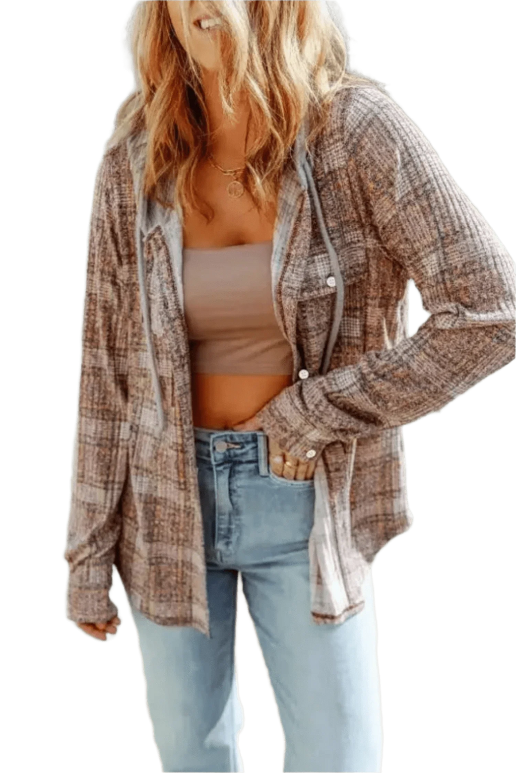 Purple Plaid Hooded Shacket – Cozy & Stylish - StepByStep