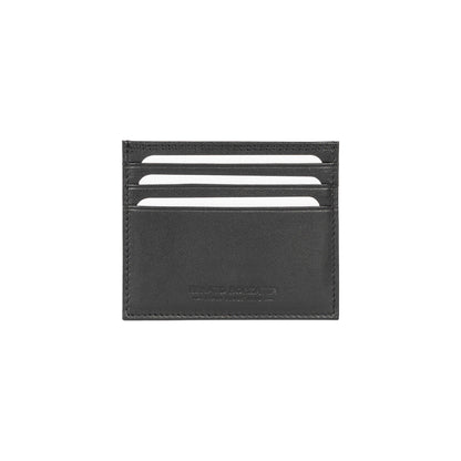 RB12016A | Porta Carte di Credito in Vera Pelle pieno fiore, con leggera grana. Colore Nero. Protezione RFID. Dimensioni: cm 10 x 8 x 0,5. Confezione: Scatola regalo fondo/coperchio - StepByStep