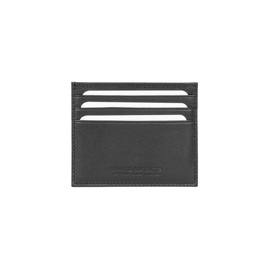 RB12016A | Porta Carte di Credito in Vera Pelle pieno fiore, con leggera grana. Colore Nero. Protezione RFID. Dimensioni: cm 10 x 8 x 0,5. Confezione: Scatola regalo fondo/coperchio - StepByStep