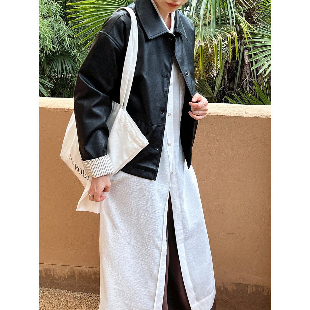 Retro PU Leather Jacket For Women, Brooklyn Heights, BYMANYC New York. - StepByStep