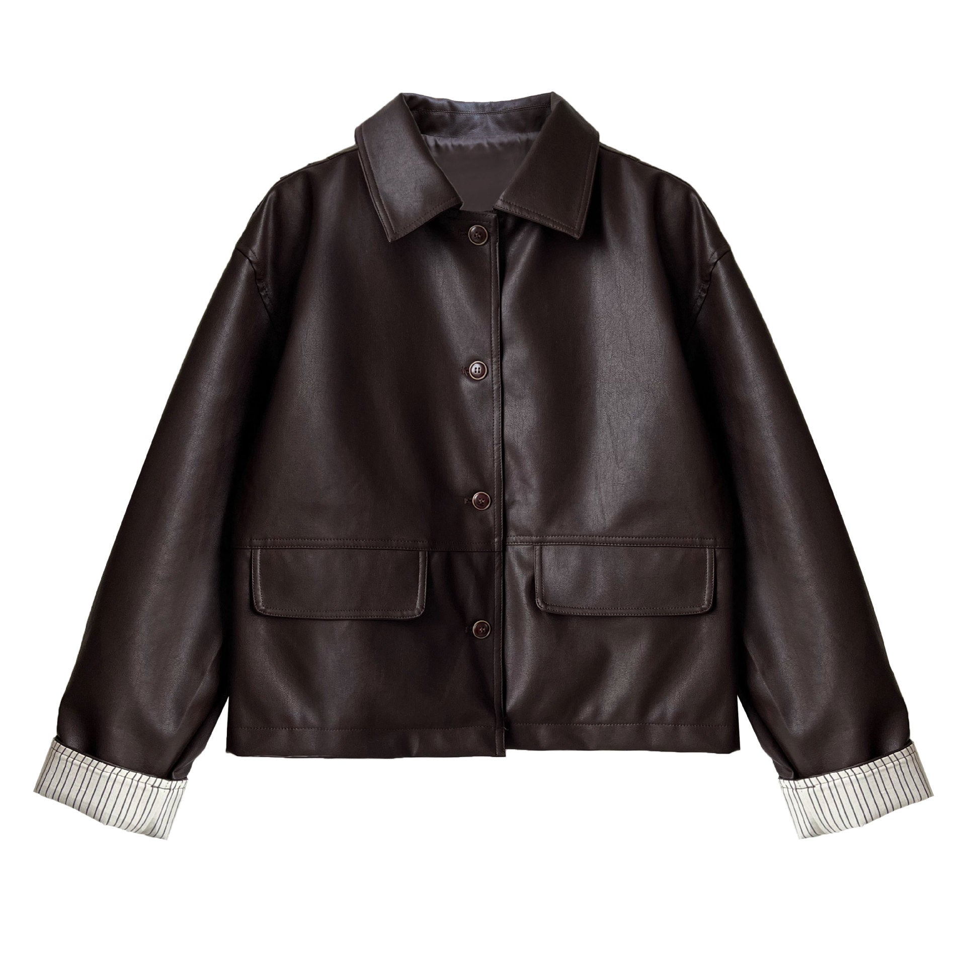 Retro PU Leather Jacket For Women, Brooklyn Heights, BYMANYC New York. - StepByStep