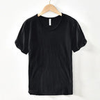Retro Raw Edge T-Shirt for Men, 100% Cotton, Lightweight,Breathable,Slim - fit, Monochromatic, O - Neck, Casual Basic Top - StepByStepNow