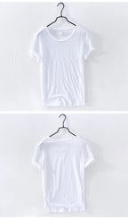 Retro Raw Edge T-Shirt for Men, 100% Cotton, Lightweight,Breathable,Slim - fit, Monochromatic, O - Neck, Casual Basic Top - StepByStepNow