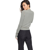 Ribbed Contrast - Stitch Cardigan Sweater (Misty Blue) - StepByStep