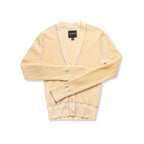 Ribbed Contrast - Stitch Cardigan Sweater (Straw) - StepByStep