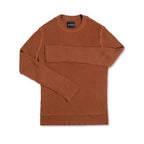 Ribbed Poor Boy Crewneck Sweater (Sepia Brown) - StepByStep