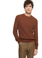Ribbed Poor Boy Crewneck Sweater (Sepia Brown) - StepByStep