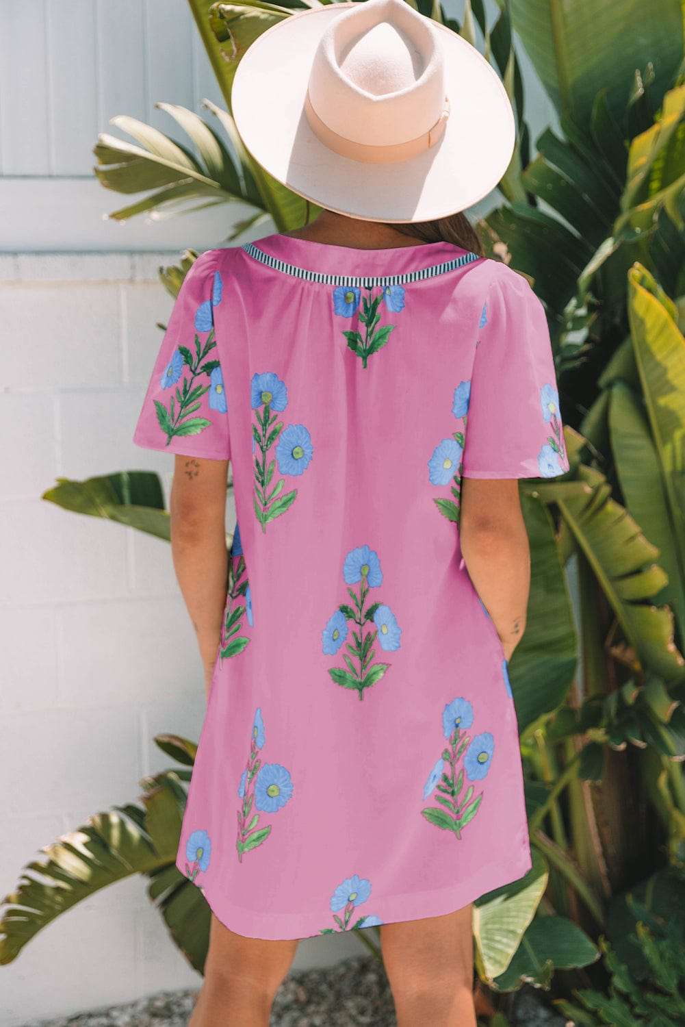 Rose Floral Summer Mini Dress - StepByStep