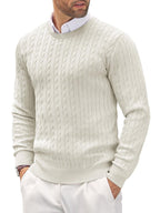 Round Neck Knitted Sweater Twisted Flower Slim Fit - StepByStepNow
