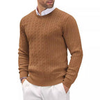 Round Neck Knitted Sweater Twisted Flower Slim Fit - StepByStepNow