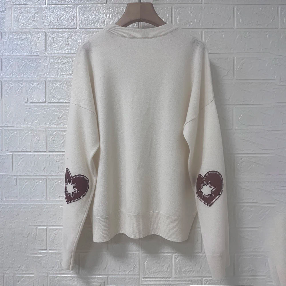 Rowan M518 Manica Patche Jacquard Maglia Pullover Inverno O - Collo Manica lunga Maglione femminile Classico Casual Lady Top 2026 - StepByStepNow