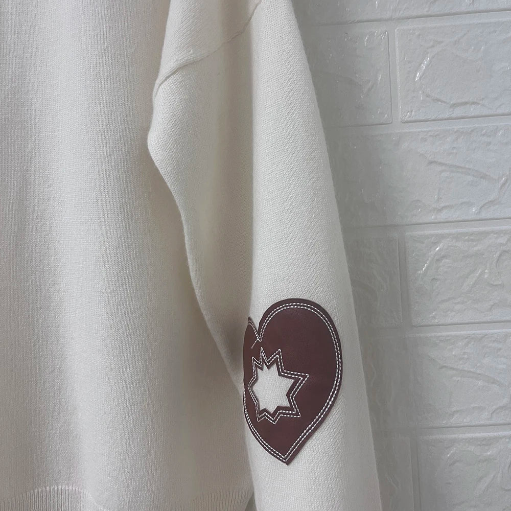 Rowan M518 Manica Patche Jacquard Maglia Pullover Inverno O - Collo Manica lunga Maglione femminile Classico Casual Lady Top 2026 - StepByStepNow