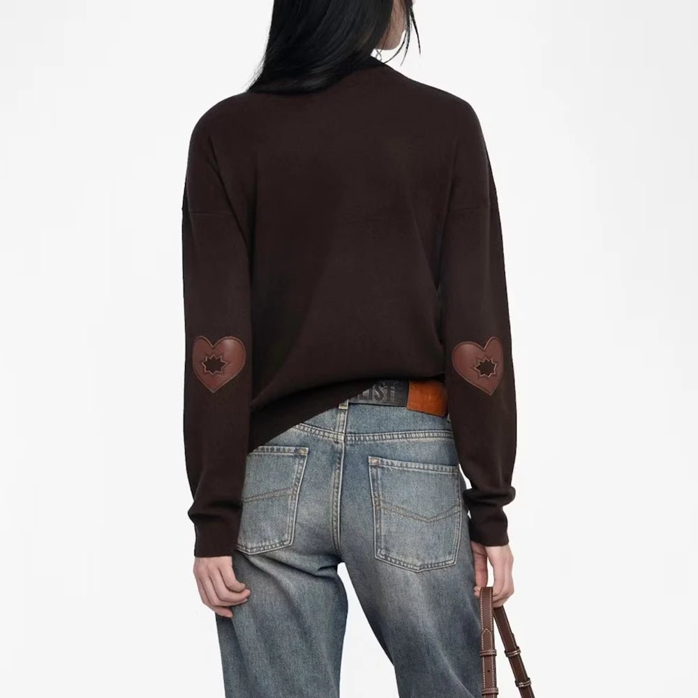 Rowan M518 Manica Patche Jacquard Maglia Pullover Inverno O - Collo Manica lunga Maglione femminile Classico Casual Lady Top 2026 - StepByStepNow