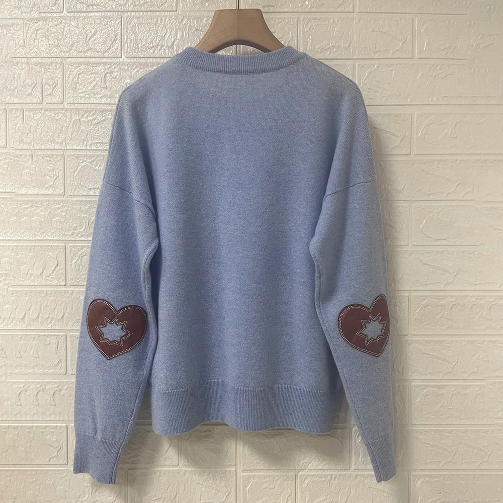 Rowan M518 Manica Patche Jacquard Maglia Pullover Inverno O - Collo Manica lunga Maglione femminile Classico Casual Lady Top 2026 - StepByStepNow