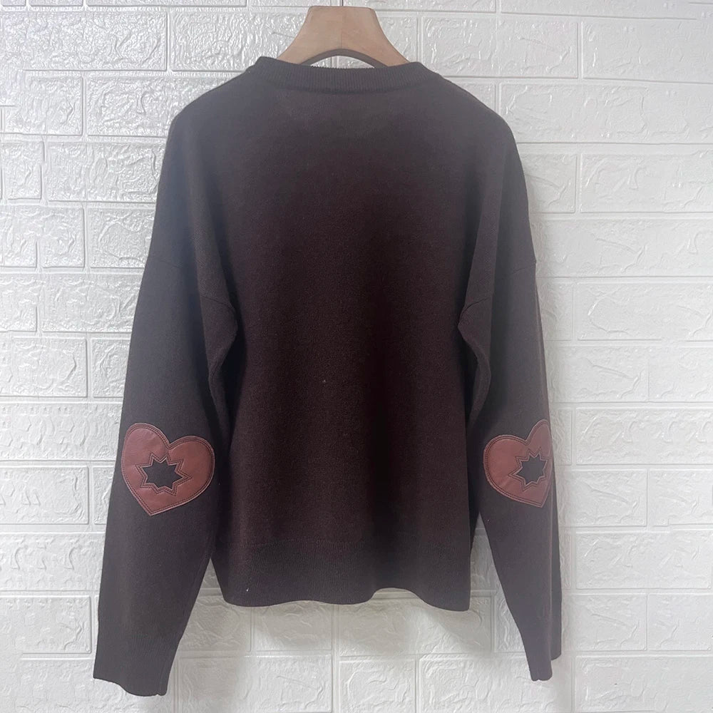 Rowan M518 Manica Patche Jacquard Maglia Pullover Inverno O - Collo Manica lunga Maglione femminile Classico Casual Lady Top 2026 - StepByStepNow