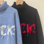 Rowan M528 Lettera Del Ricamo Jacquard Maglia Pullover Inverno Dolcevita Manica Lunga Maglione Femminile Classico Casual Lady Top 2026 - StepByStepNow