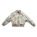 Ruched - Sleeve Floral Camo Blouson Jacket - StepByStep