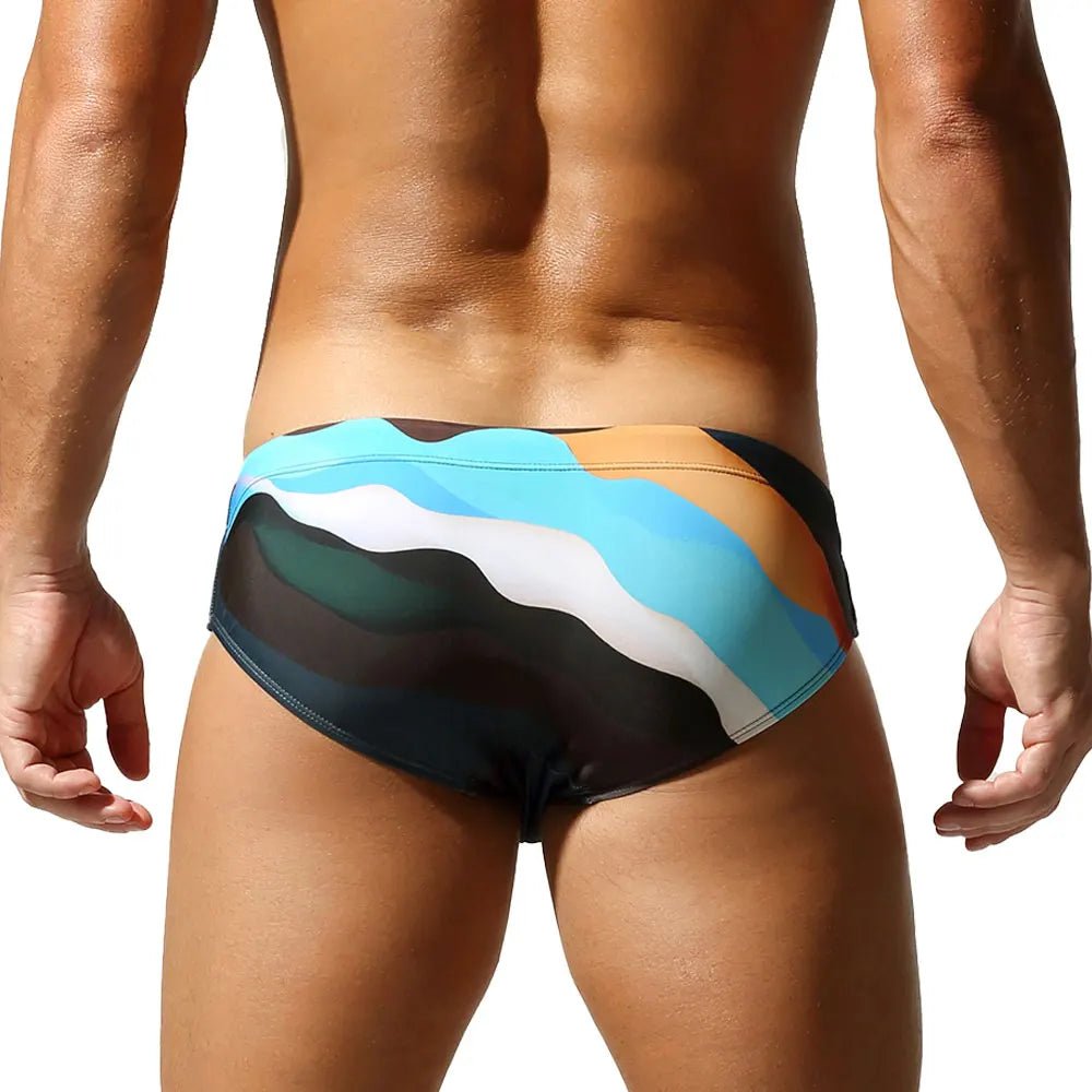 SEOBEAN Men's Camouflage Swim Shorts Low-Waist Quick-Dry with Webbing Straps Fashionable 2026 Triangle Design - StepByStepNow