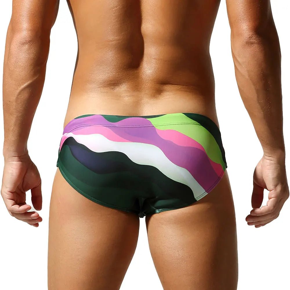SEOBEAN Men's Camouflage Swim Shorts Low-Waist Quick-Dry with Webbing Straps Fashionable 2026 Triangle Design - StepByStepNow