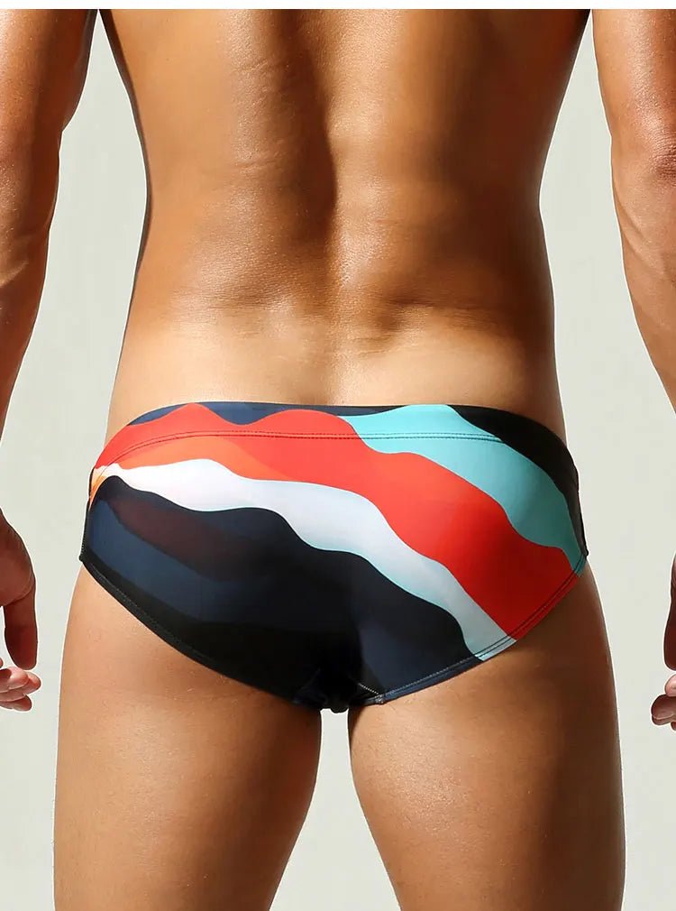 SEOBEAN Men's Camouflage Swim Shorts Low-Waist Quick-Dry with Webbing Straps Fashionable 2026 Triangle Design - StepByStepNow