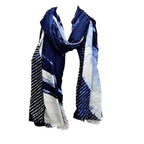 Serenity Indigo handprinted scarf - StepByStep