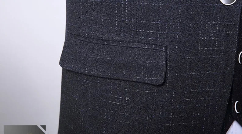 Set completo in 3 pezzi stile britannico - Banchetto di nozze alla moda da uomo di alta qualità Look europeo americano con pantaloni gilet giacca - StepByStepNow