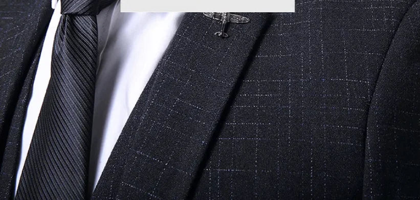 Set completo in 3 pezzi stile britannico - Banchetto di nozze alla moda da uomo di alta qualità Look europeo americano con pantaloni gilet giacca - StepByStepNow