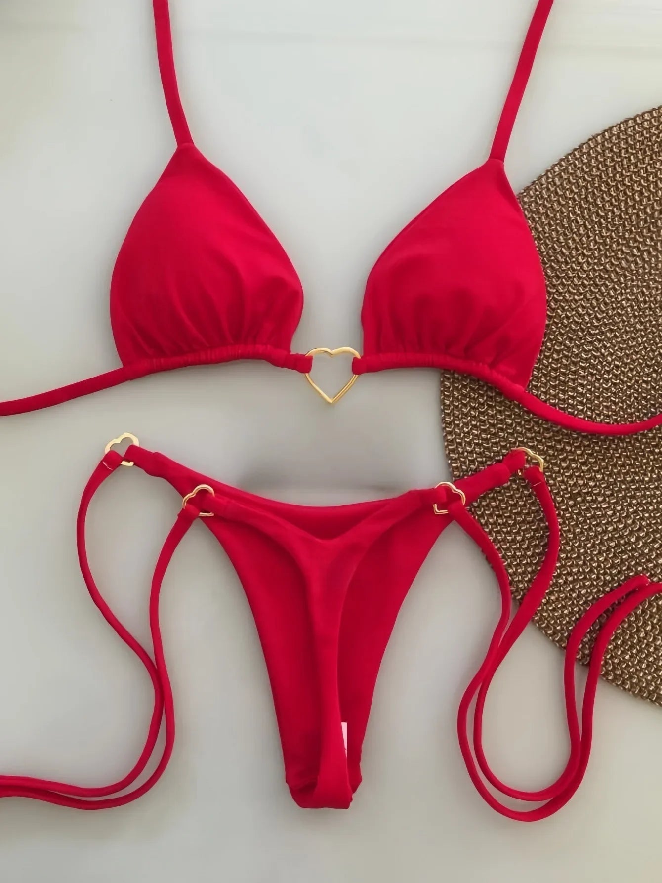 Sexy Halter Solid color Bikini Set Women's Swimsuit Two-piece Triangle Thong Swimwear Bathing Suit Brazilian Biquinis - StepByStepNow