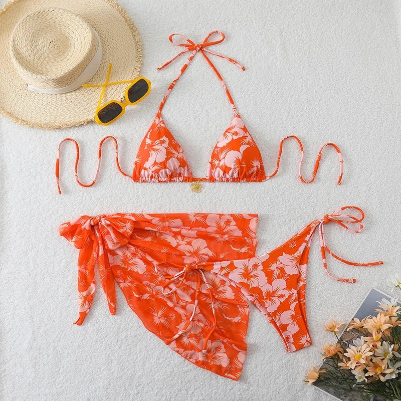 Sexy Swimsuit Women's Bikinis Swimwear Woman 2026 Bathing Suit 3 Piece Triangle Bikinis Sets Beach Dress Wear Cover Up Beachwear - StepByStepNow