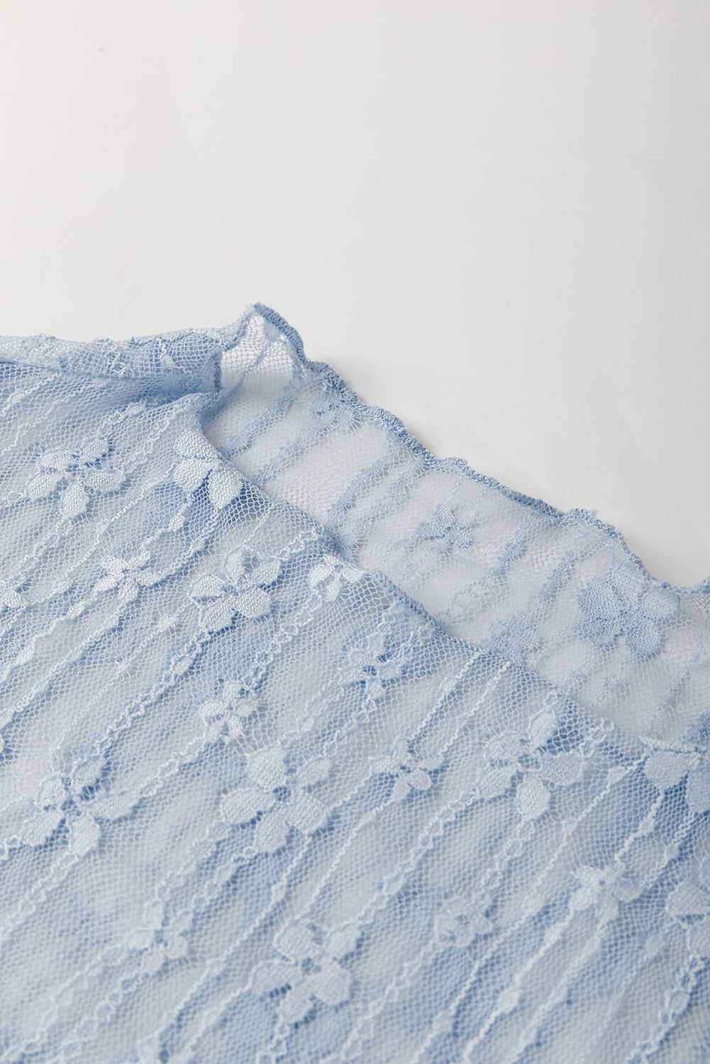 Sheer Floral Lace Slim - Fit Top - StepByStep