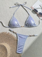 Women’s Glossy Pearl-Detail Bikini — Image 36