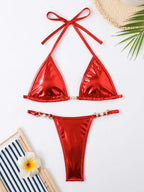 Women’s Glossy Pearl-Detail Bikini — Image 30