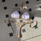Shiny Pink Micro Bikini 2026 Mujer Women Sexy PU Pearls Push Up Thong Swimsuit Summer Bathing Suit Bandage Holiday Swimwear - StepByStepNow