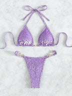 Women’s Glossy Pearl-Detail Bikini — Image 37