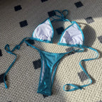 Women’s Glossy Pearl-Detail Bikini — Image 10