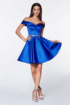 Short Satin Off The Shoulder Dress - StepByStepNow