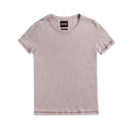 Short Sleeve Crewneck Knit Tee (Light Lavender) - StepByStep
