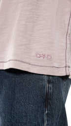 Short Sleeve Crewneck Knit Tee (Light Lavender) - StepByStep