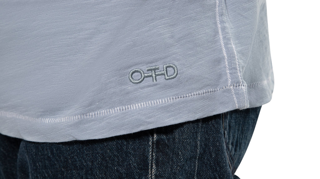 Short Sleeve Crewneck Knit Tee (Powder Blue) - StepByStep